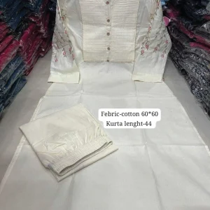 Kurti Pant With Embroidery & Pintex