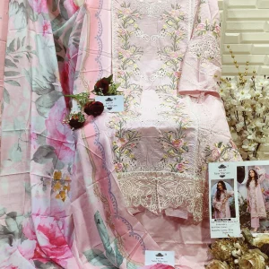 Cotton With Heavy Self Embroidery Set