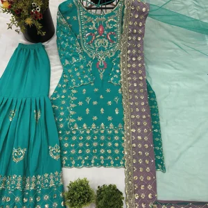 Party Wear Chinnon silk Set