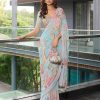 Celebrity inspired digital print Saree with Stiched Blouse