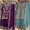 Sequins EMBROIDERED WORK TOP AND PLAZZO WITH DUPATTA*