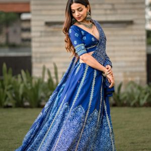 Vaishali Silk Bandhani Lehenga choli