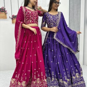 Chinon Embroidery Thread Work (stitched) Lehanga Choli